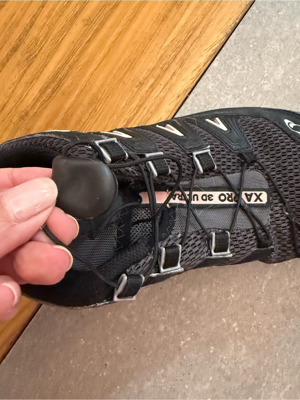 Salomon XA Pro 3D Ultra Trail Running Shoes Black Pink Womens Size 9 - Picture 10 of 11